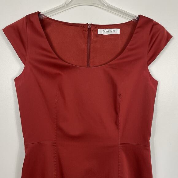 Max Mara Sheath Dress Size 8 Burnt Orange Quiet Luxury Career Party Wedding - Picture 4 of 9